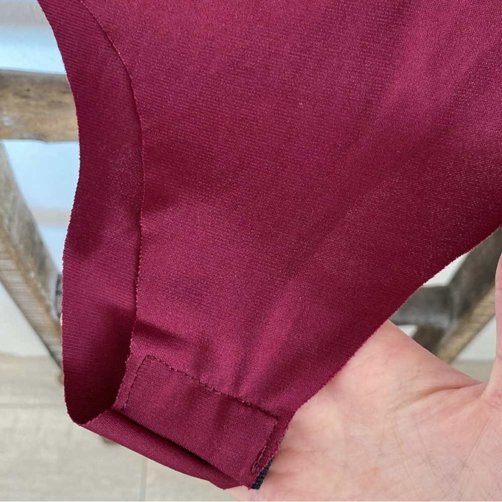 Ces Femme floral mesh Burgundy Lace woman’s bodysuit - Picture 6 of 13